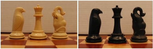 Elephant and Hawk Seirawan Chess Pieces
